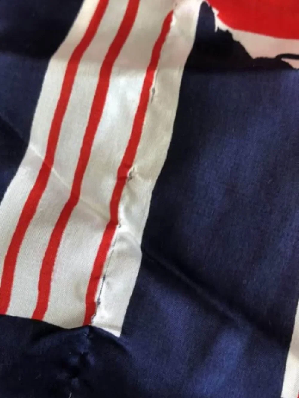 Vintage Vera Neumann Silk Scarf Red White Blue